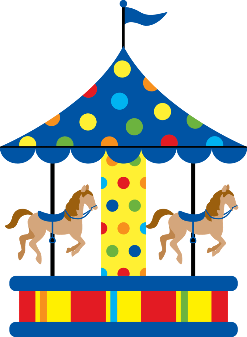 Colorful Carousel Vector Illustration PNG