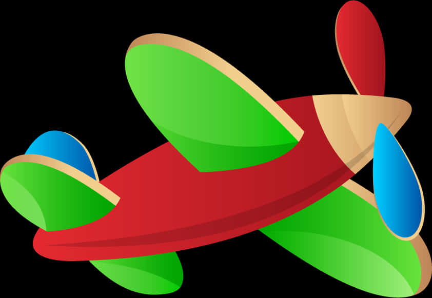 Colorful Cartoon Airplane PNG