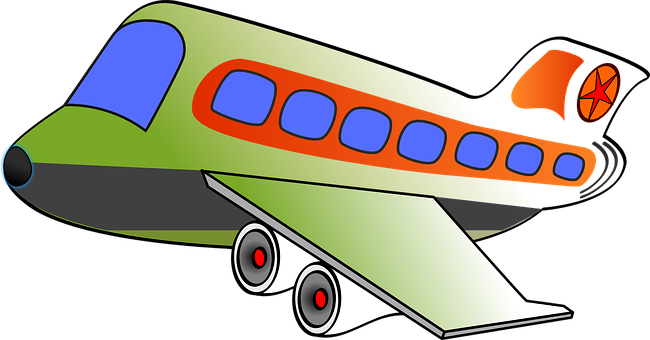 Colorful Cartoon Airplane PNG