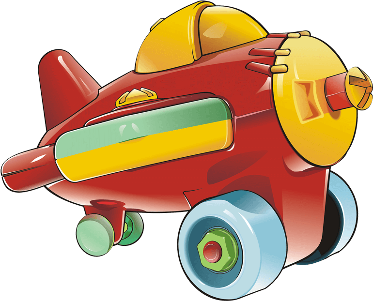 Colorful Cartoon Airplane Toy PNG