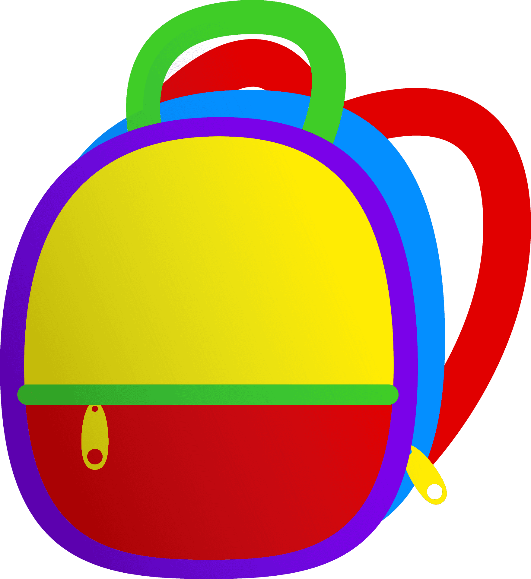 Colorful Cartoon Backpack PNG