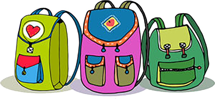 Colorful Cartoon Backpacks PNG