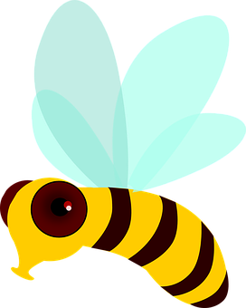 Colorful Cartoon Bee Illustration PNG