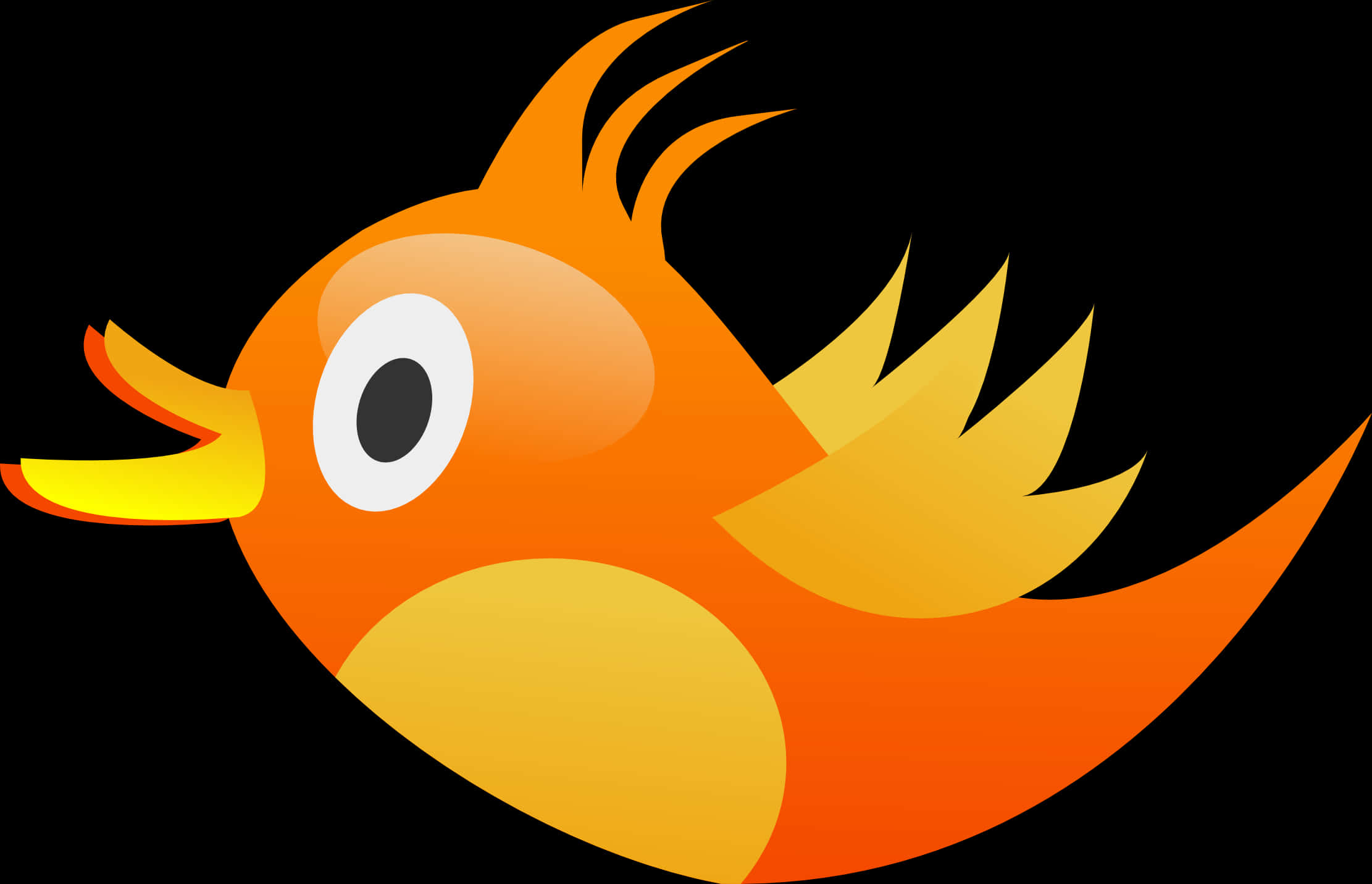 Colorful Cartoon Bird Flying PNG