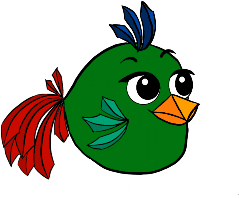 Colorful Cartoon Bird Illustration PNG