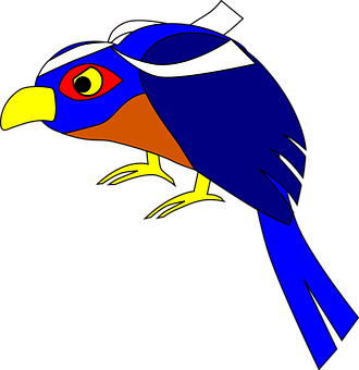 Colorful Cartoon Bird Vector PNG