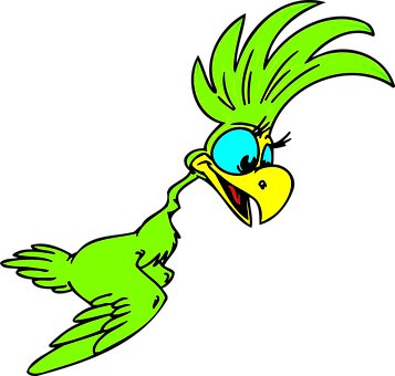 Colorful Cartoon Bird Vector PNG