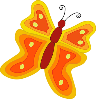 Colorful Cartoon Butterfly PNG