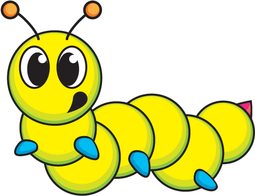 Colorful Cartoon Caterpillar PNG