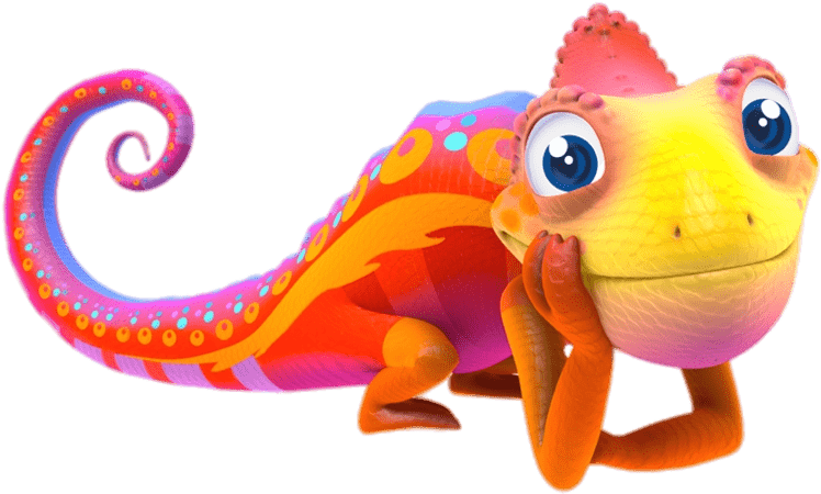 Colorful Cartoon Chameleon PNG
