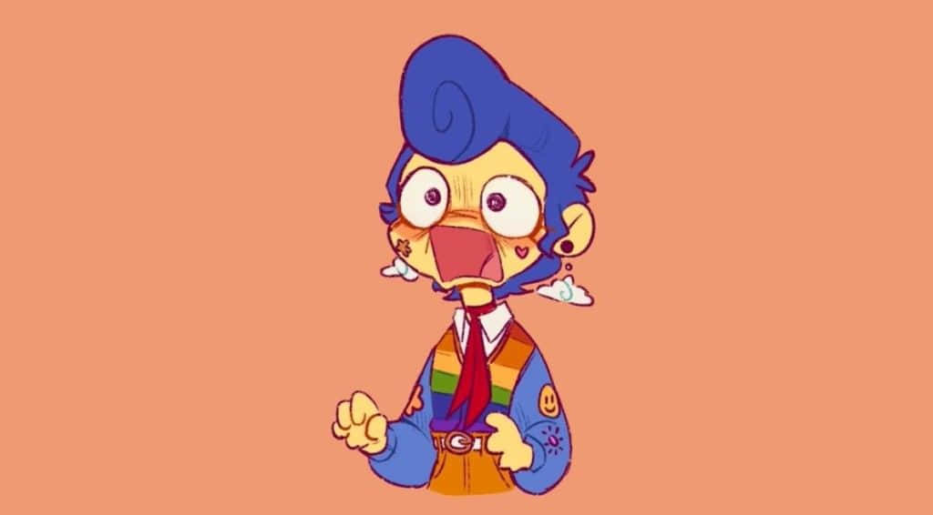 Colorful Cartoon Character Surprised Wallpaper