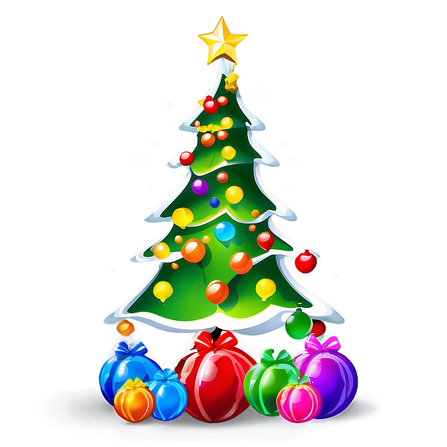 Colorful Cartoon Christmas Tree Png 06132024 PNG