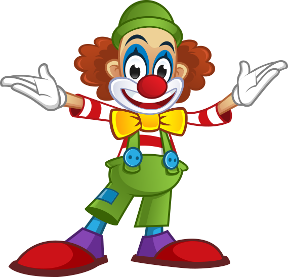 Colorful Cartoon Clown Illustration PNG