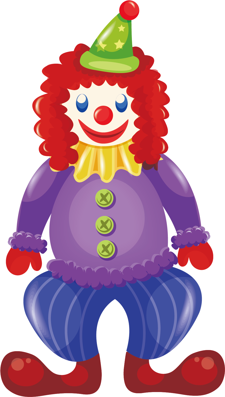 Colorful Cartoon Clown Illustration PNG
