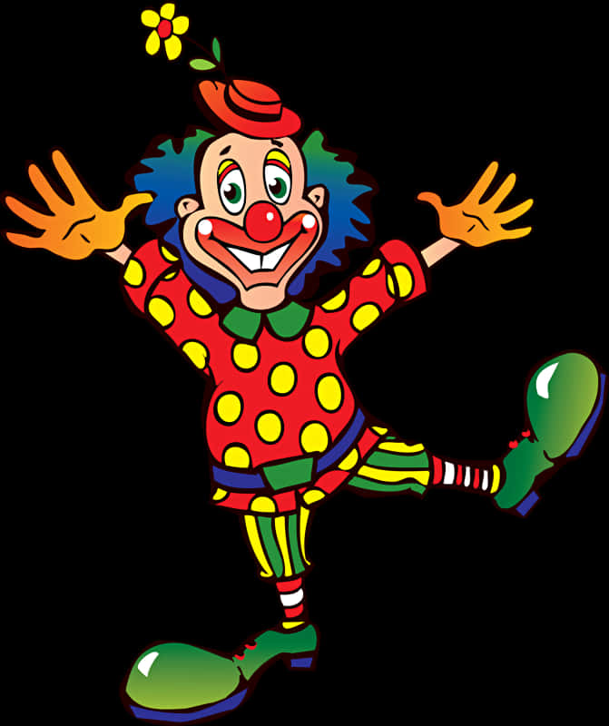 Colorful Cartoon Clown Illustration PNG