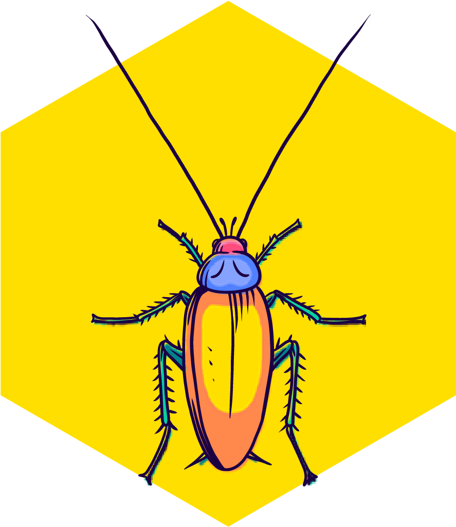 Colorful Cartoon Cockroach Illustration PNG
