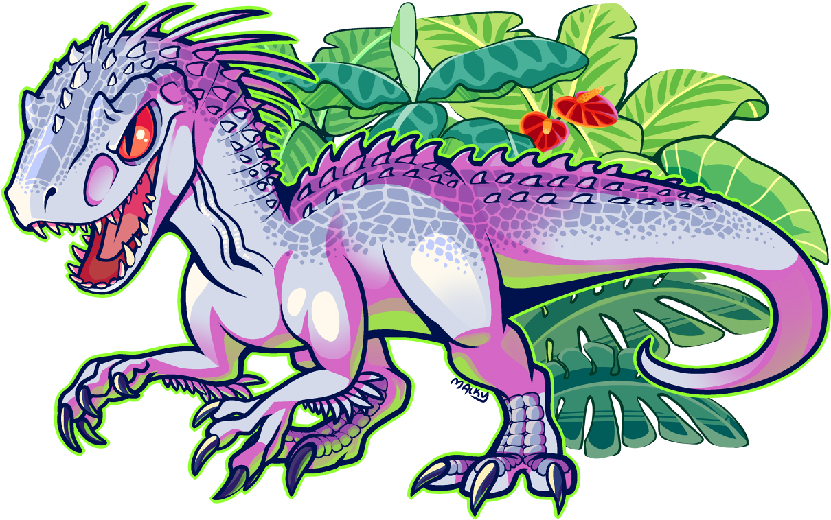 Colorful Cartoon Dinosaur Jungle Backdrop PNG
