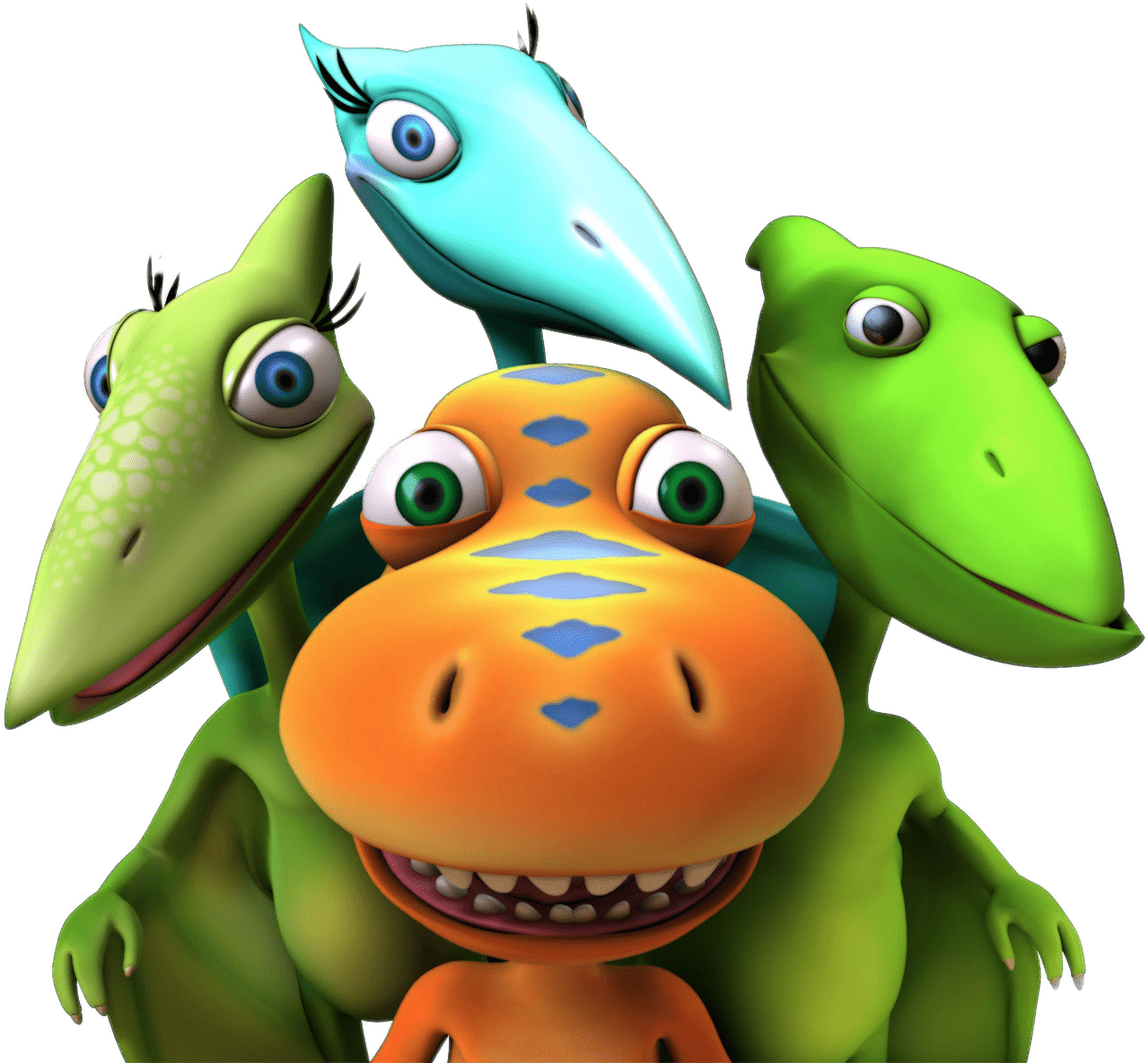 Colorful Cartoon Dinosaurs PNG