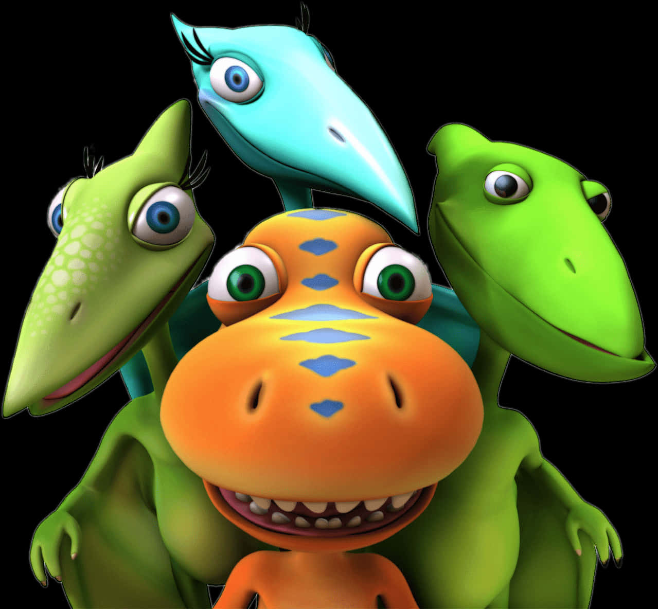 Colorful_ Cartoon_ Dinosaurs PNG