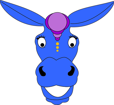 Colorful Cartoon Donkey Head PNG