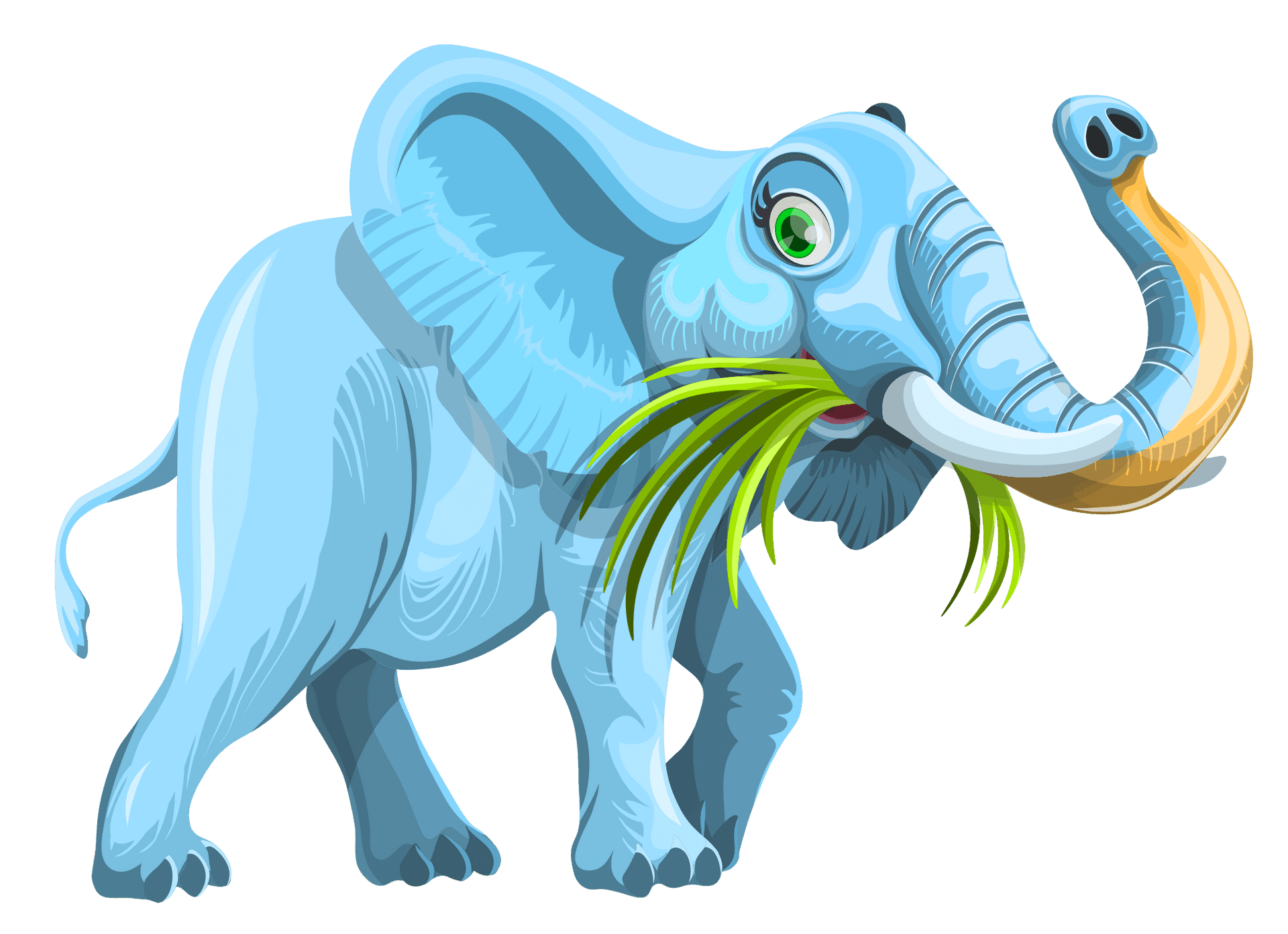 Colorful Cartoon Elephant PNG