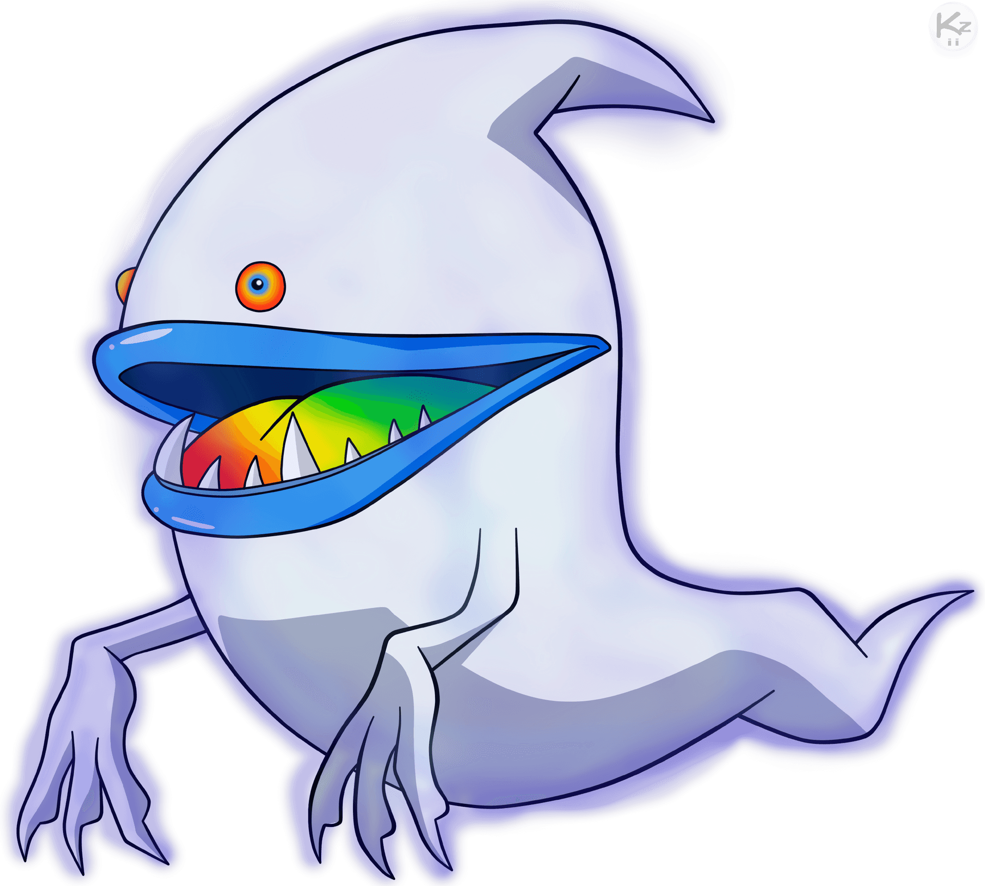 Colorful Cartoon Ghost Character PNG