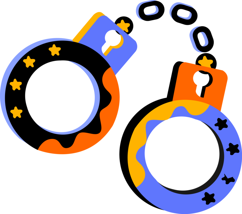 Colorful Cartoon Handcuffs Illustration PNG