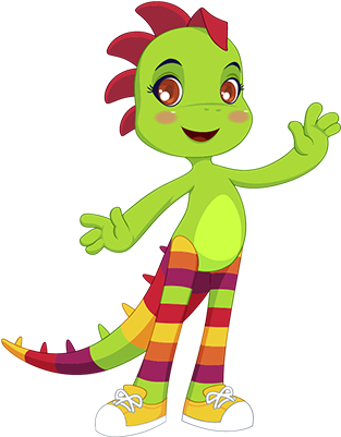 Colorful Cartoon Iguana Character PNG