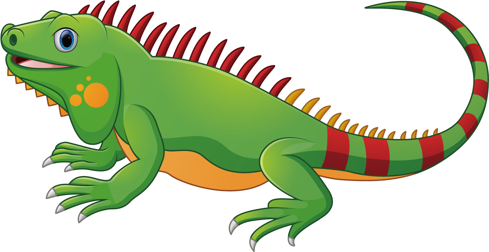 Colorful Cartoon Iguana PNG