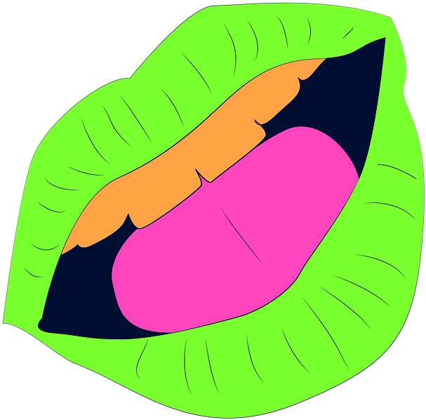 Colorful Cartoon Lipsand Tongue PNG