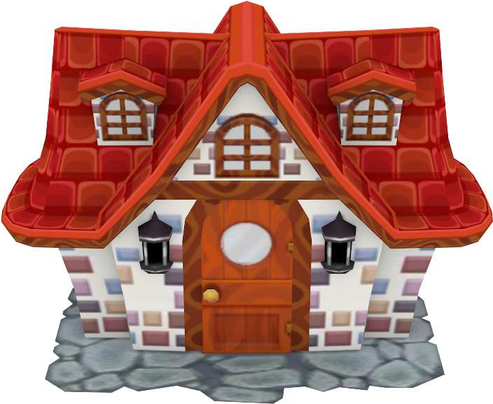 Colorful Cartoon Mansion Front View PNG