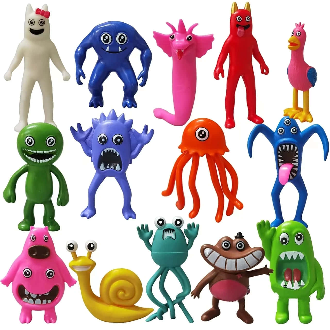 Colorful Cartoon Monster Figures Collection Wallpaper