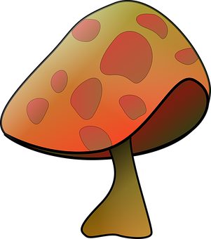 Colorful Cartoon Mushroom PNG