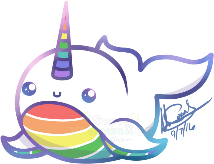 Colorful_ Cartoon_ Narwhal_ Vector PNG