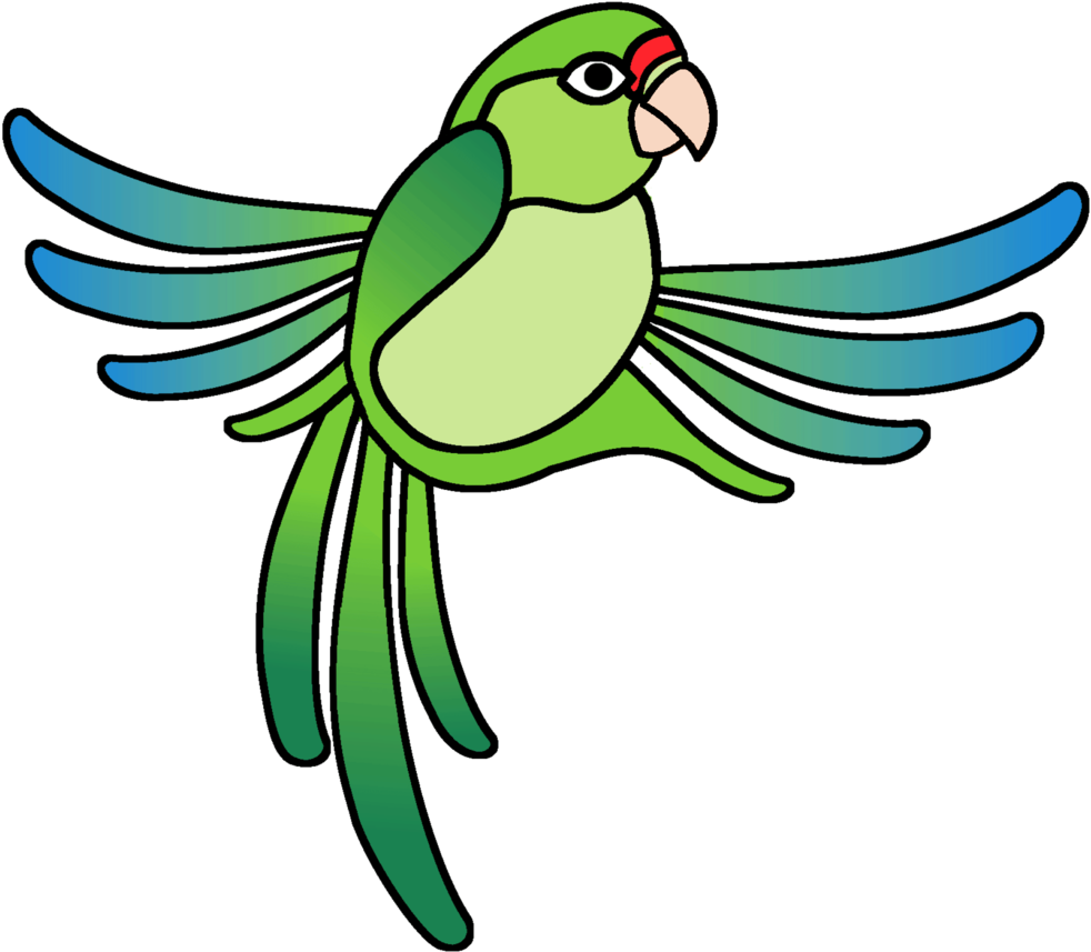 Colorful Cartoon Parrot Illustration PNG