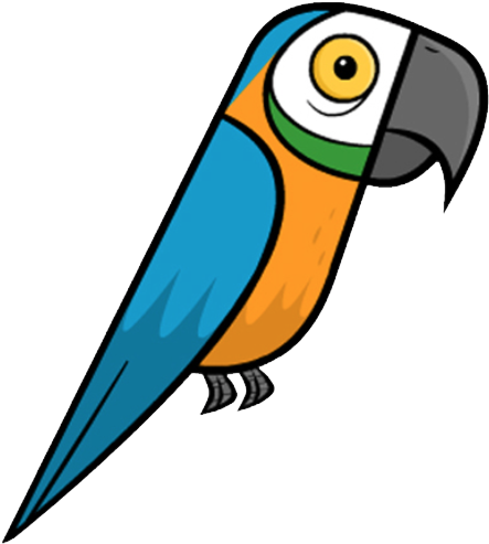 Colorful Cartoon Parrot PNG