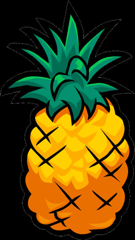Colorful Cartoon Pineapple PNG