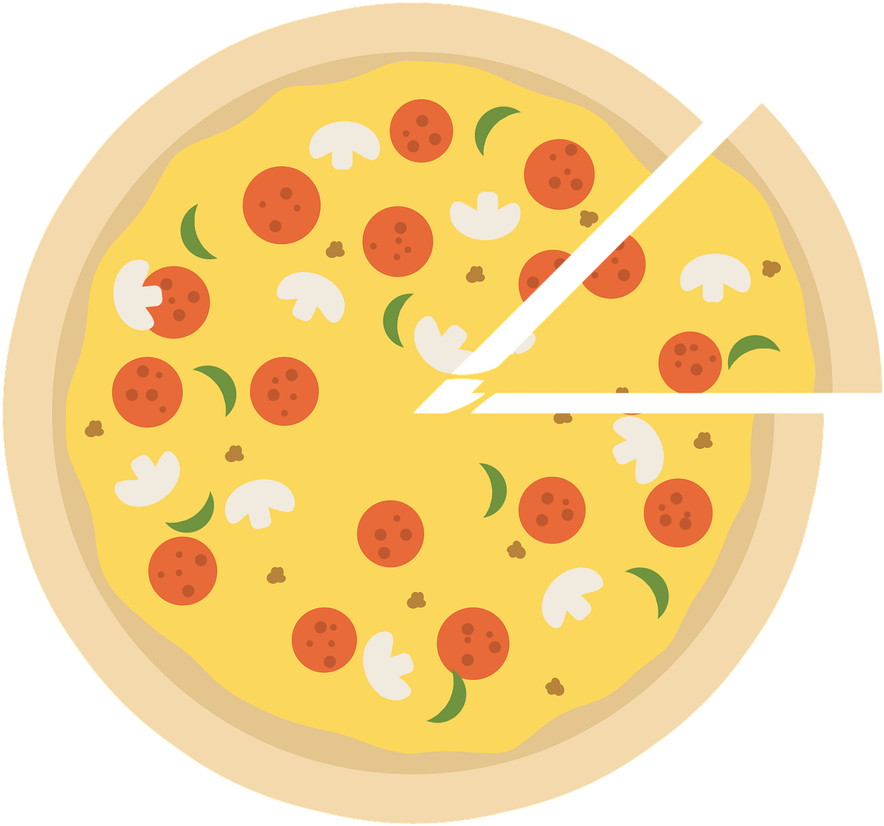 Colorful Cartoon Pizza Clipart PNG