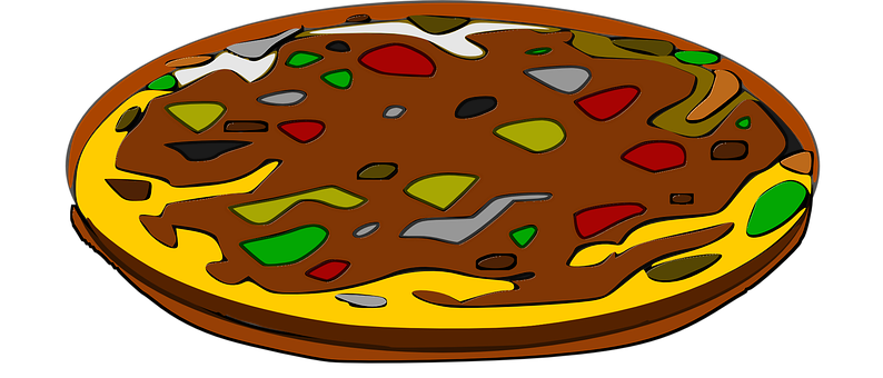 Colorful Cartoon Pizza PNG