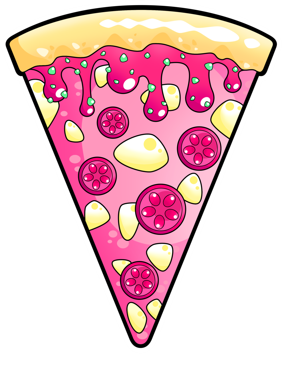 Download Colorful Cartoon Pizza Slice | Wallpapers.com