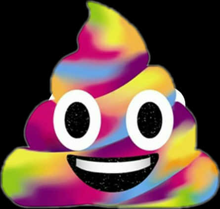 Colorful Cartoon Poop Emoji PNG