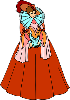 Colorful Cartoon Princess Illustration PNG