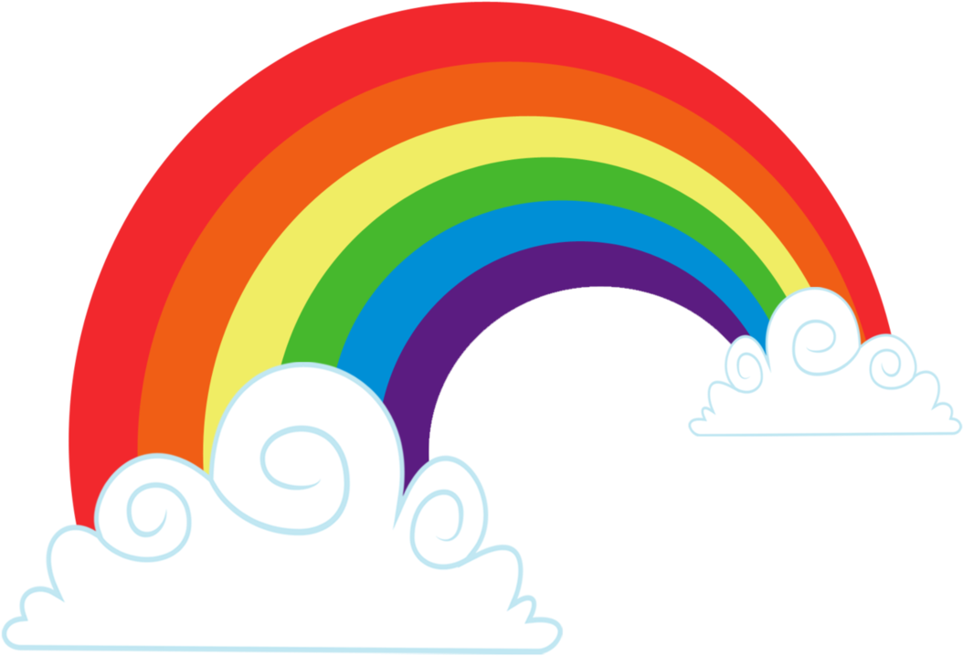 Colorful Cartoon Rainbow Clouds PNG