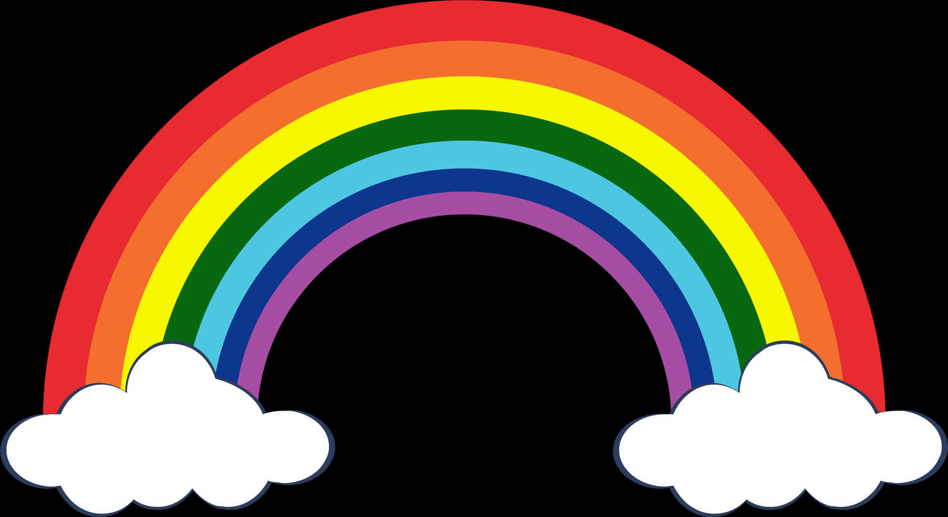 Colorful Cartoon Rainbowwith Clouds PNG