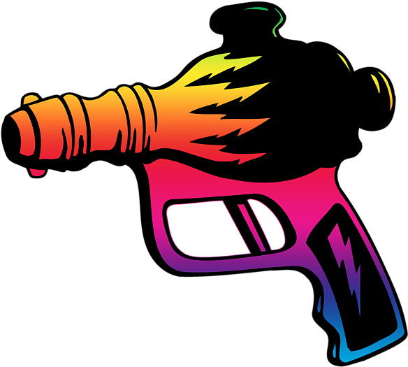 Colorful Cartoon Ray Gun Illustration PNG