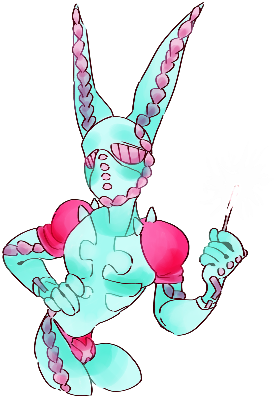 Colorful Cartoon Robot Bunny PNG