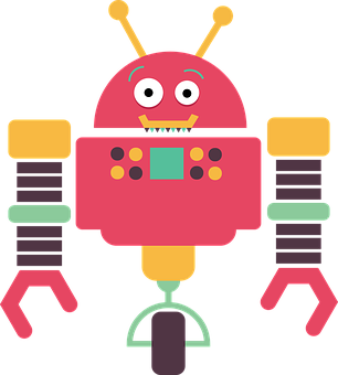 Colorful Cartoon Robot PNG
