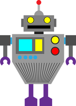 Colorful Cartoon Robot Illustration PNG