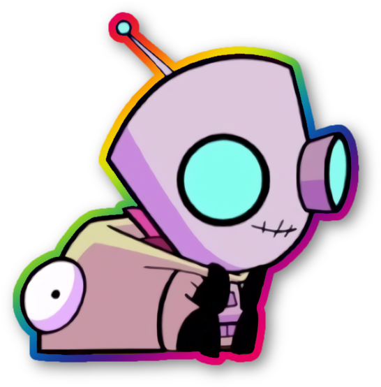 Colorful Cartoon Robot Sticker PNG