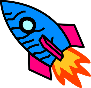 Colorful Cartoon Rocket Illustration PNG